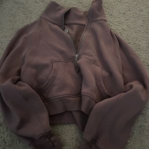 Lululemon Scuba Oversized funnel neck half zip in a blush pink